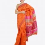 Orange Colour Ghicha Silk saree