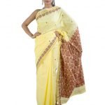 Yellow Bodo Miri Design Cotton Saree