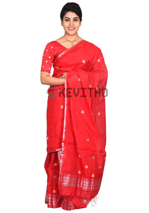 Red Mekhela Chador