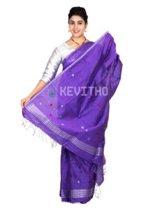 Violet Colour Mekhela Chador